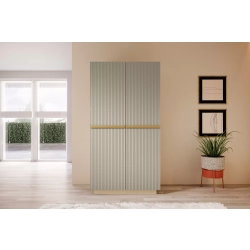 Szafa Nicole 100 cm z półkami - kaszmir / złote uchwyty